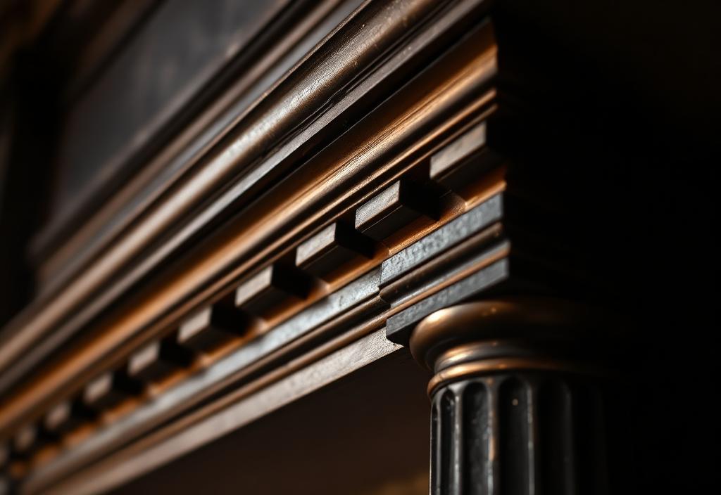 Bronze and stone architectural molding
